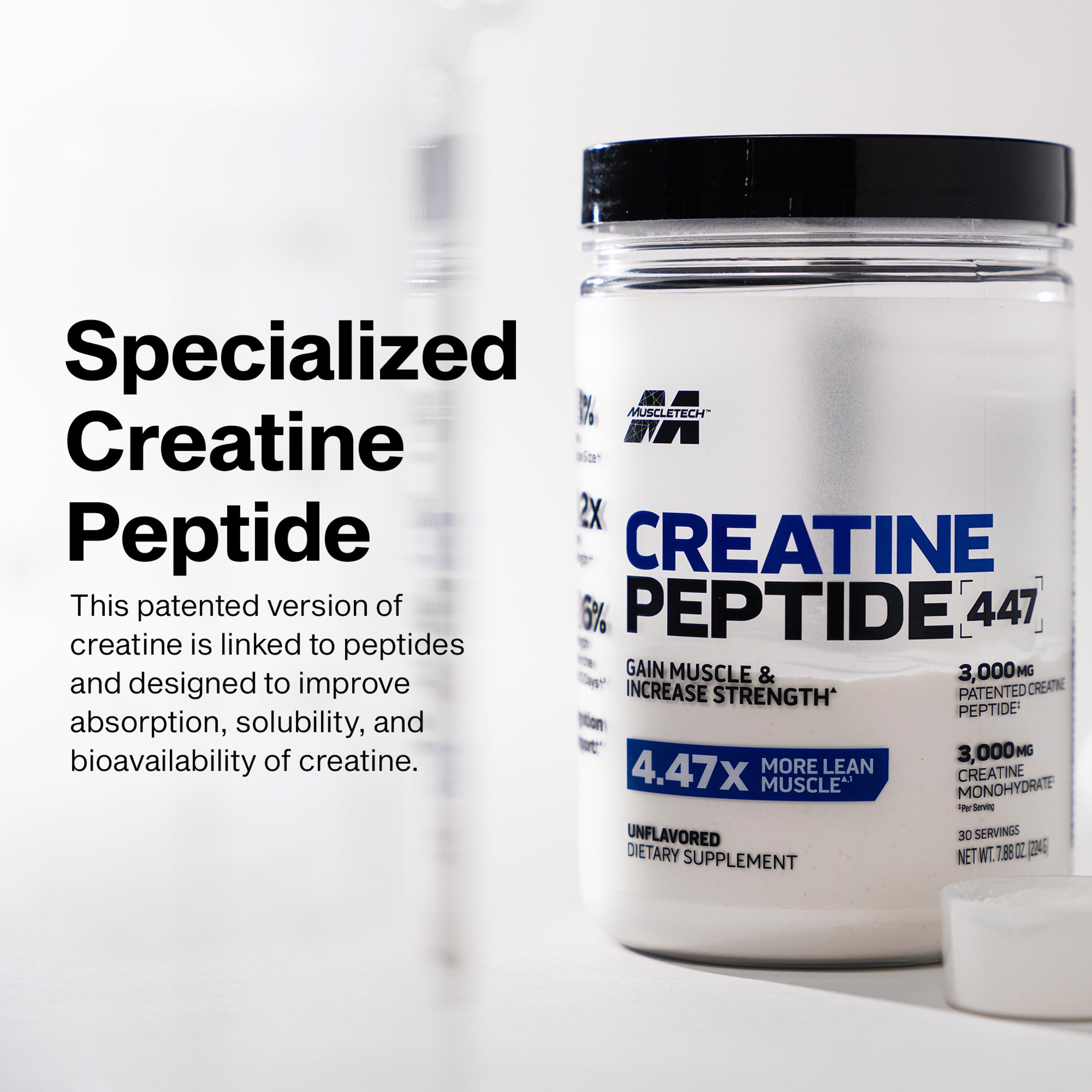 MuscleTech textura del polvo sin sabor fácil de disolver y mezclar
