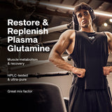 MuscleTech polvo de glutamina textura fina que facilita mezcla rápida