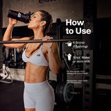 MuscleTech envase junto a objetos comunes para ver tamaño real