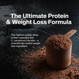 MuscleTech bote comparado con una manzana para escala, ayuda a visualizar porciones