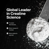MuscleTech primer plano de textura de polvo, micronizado para mezcla sin grumos