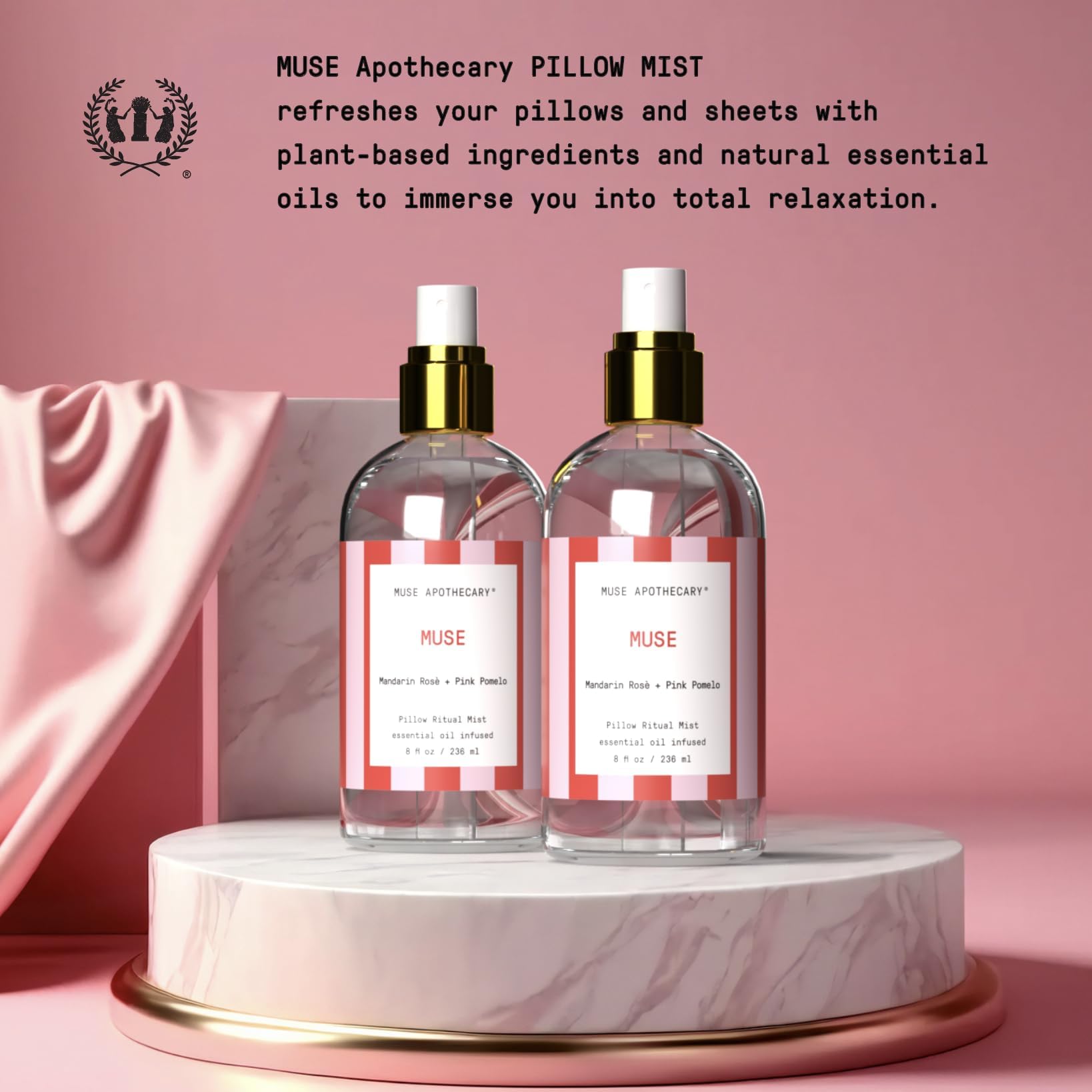 Muse Apothecary primer plano del atomizador que facilita aplicación uniforme