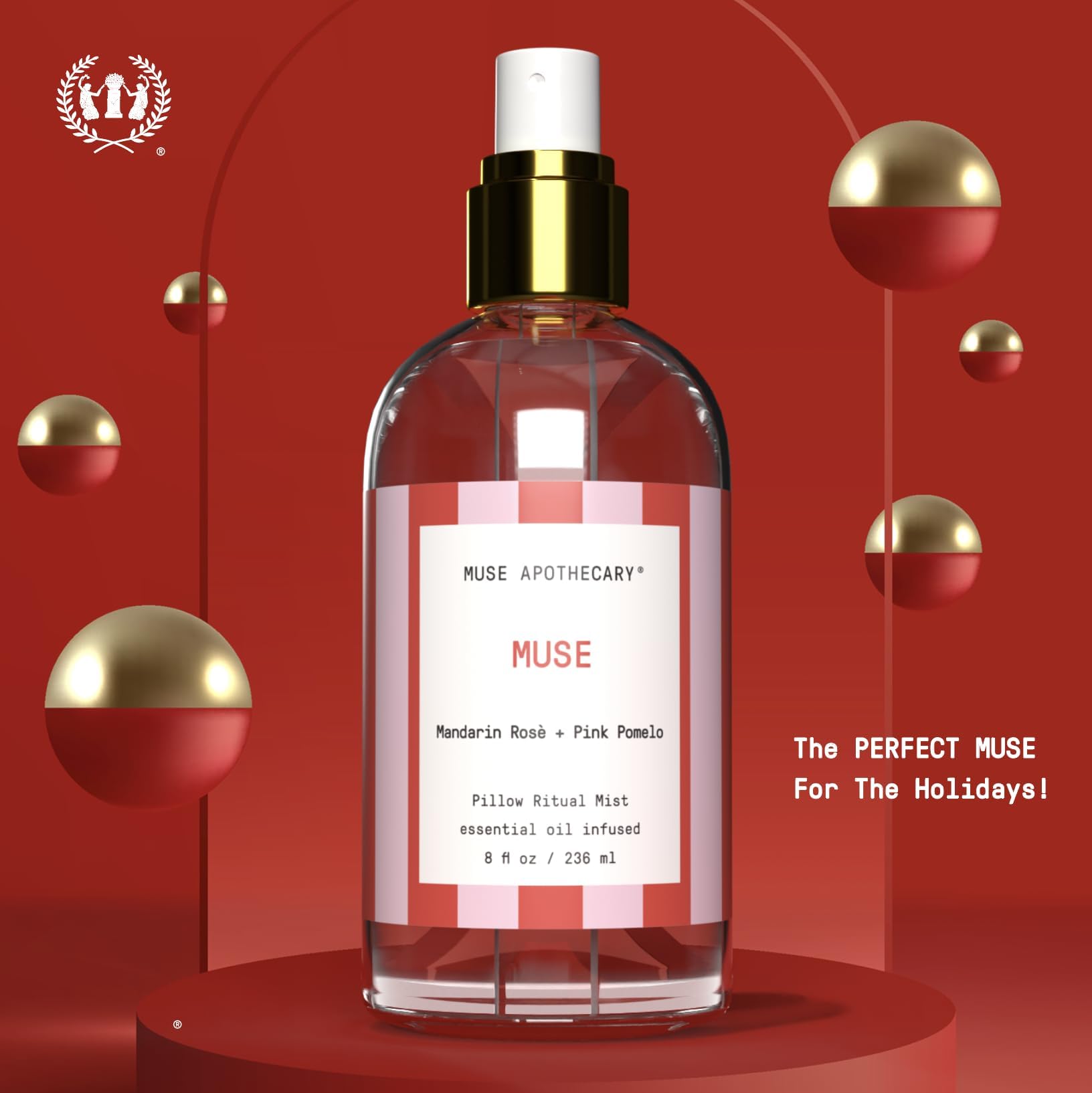 Muse Apothecary spray aplicado en almohada para crear ambiente relajante