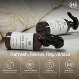 Muse Apothecary etiqueta con ingredientes resaltando aceites esenciales