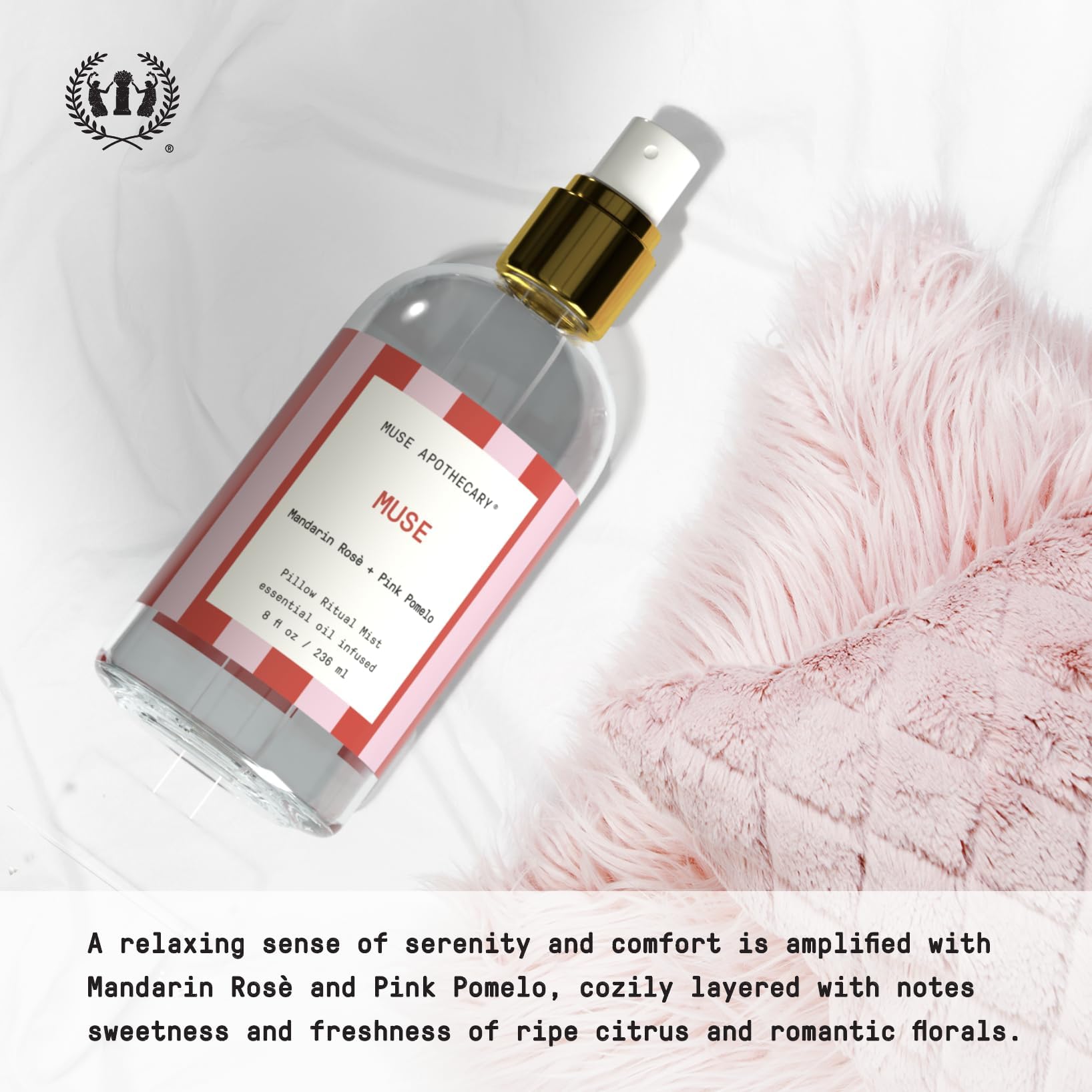 Muse Apothecary niebla fina sobre tela que resalta la textura y frescura