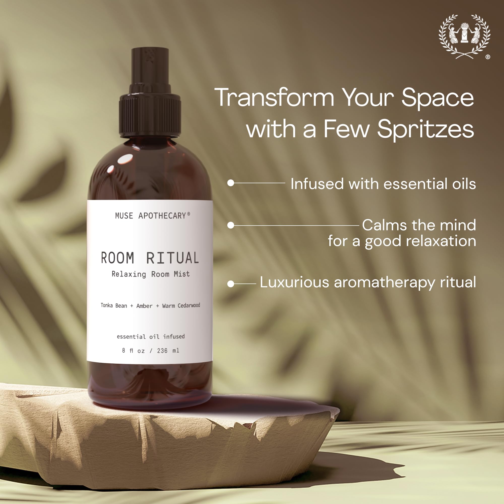 Muse Apothecary niebla del spray en uso que refresca el ambiente