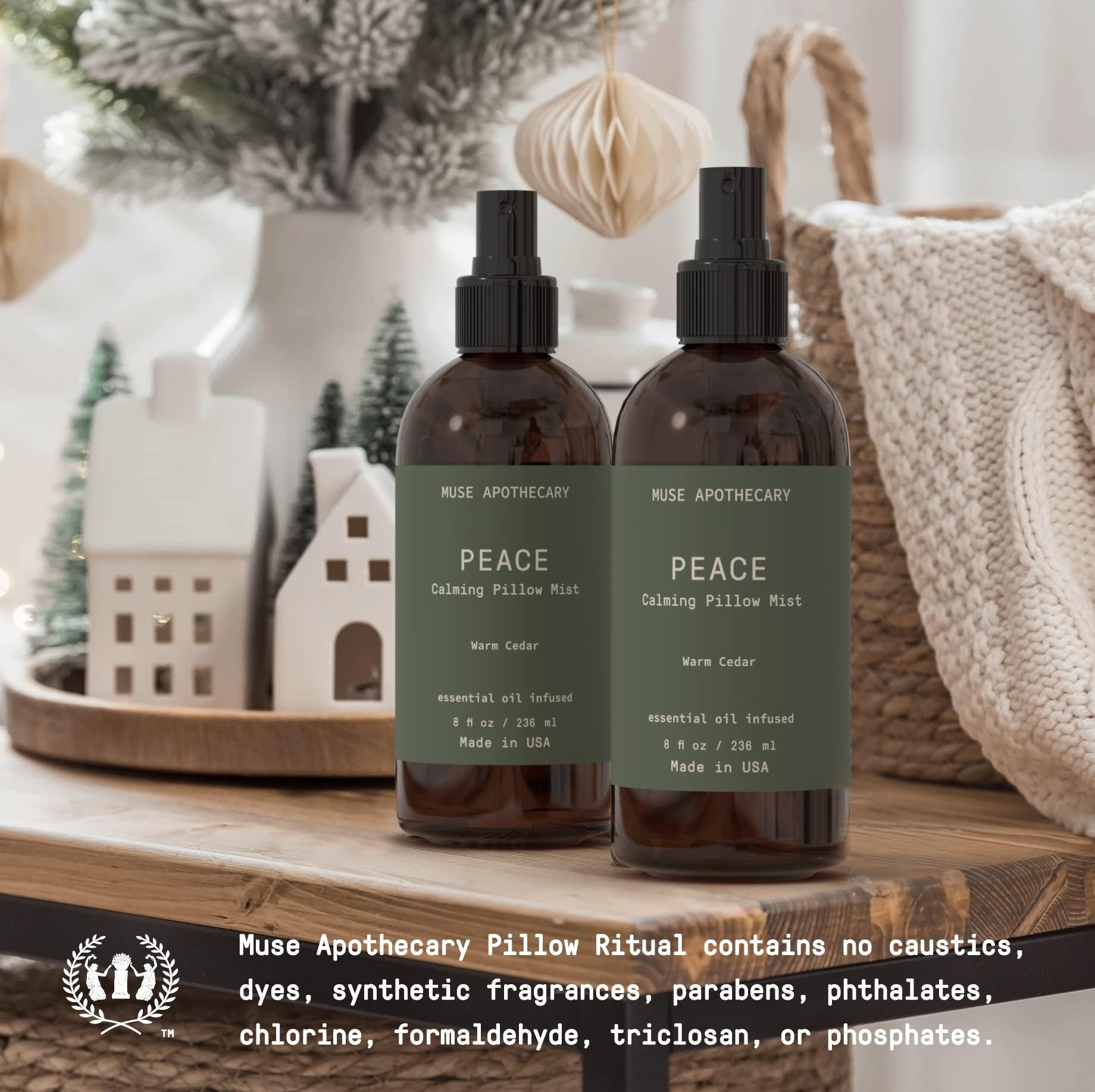 Muse Apothecary etiqueta con ingredientes naturales que inspira confianza segura