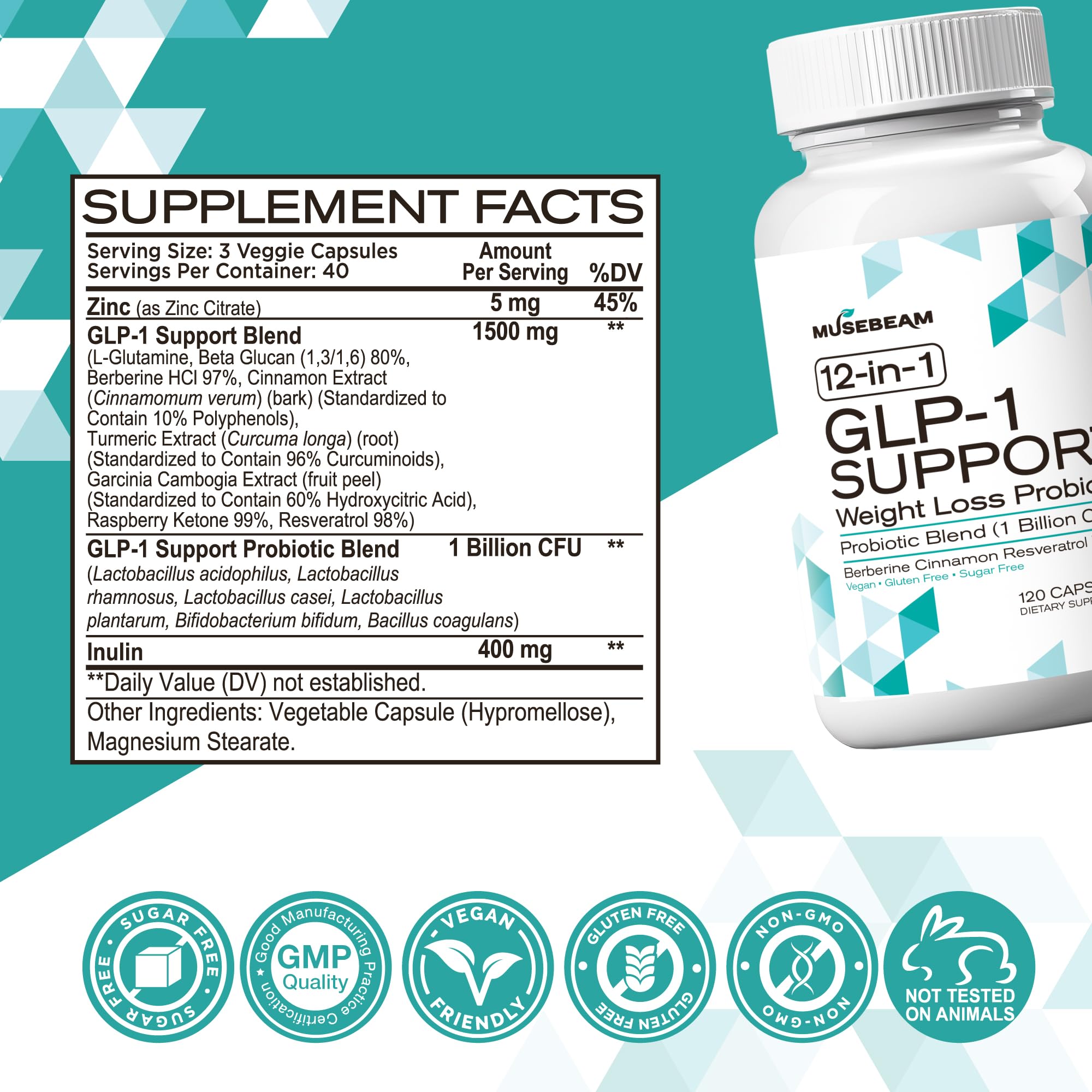 musebeam etiqueta nutricional mostrando ingredientes y transparencia
