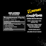 Mutant CREAKONG etiqueta de ingredientes clara para verificar pureza