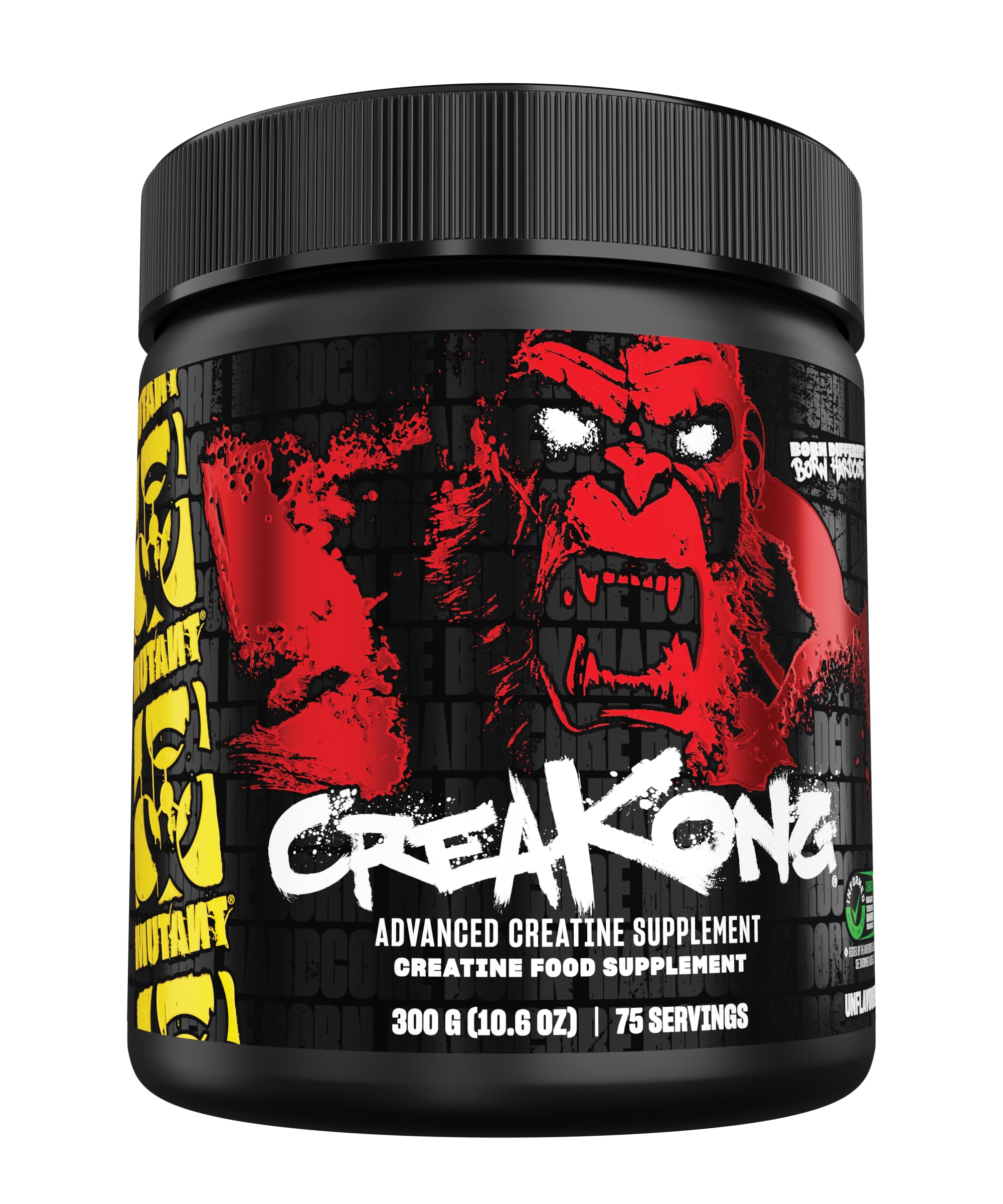 Mutant Creakong vista frontal del envase que muestra tamaño y limpieza de fórmula