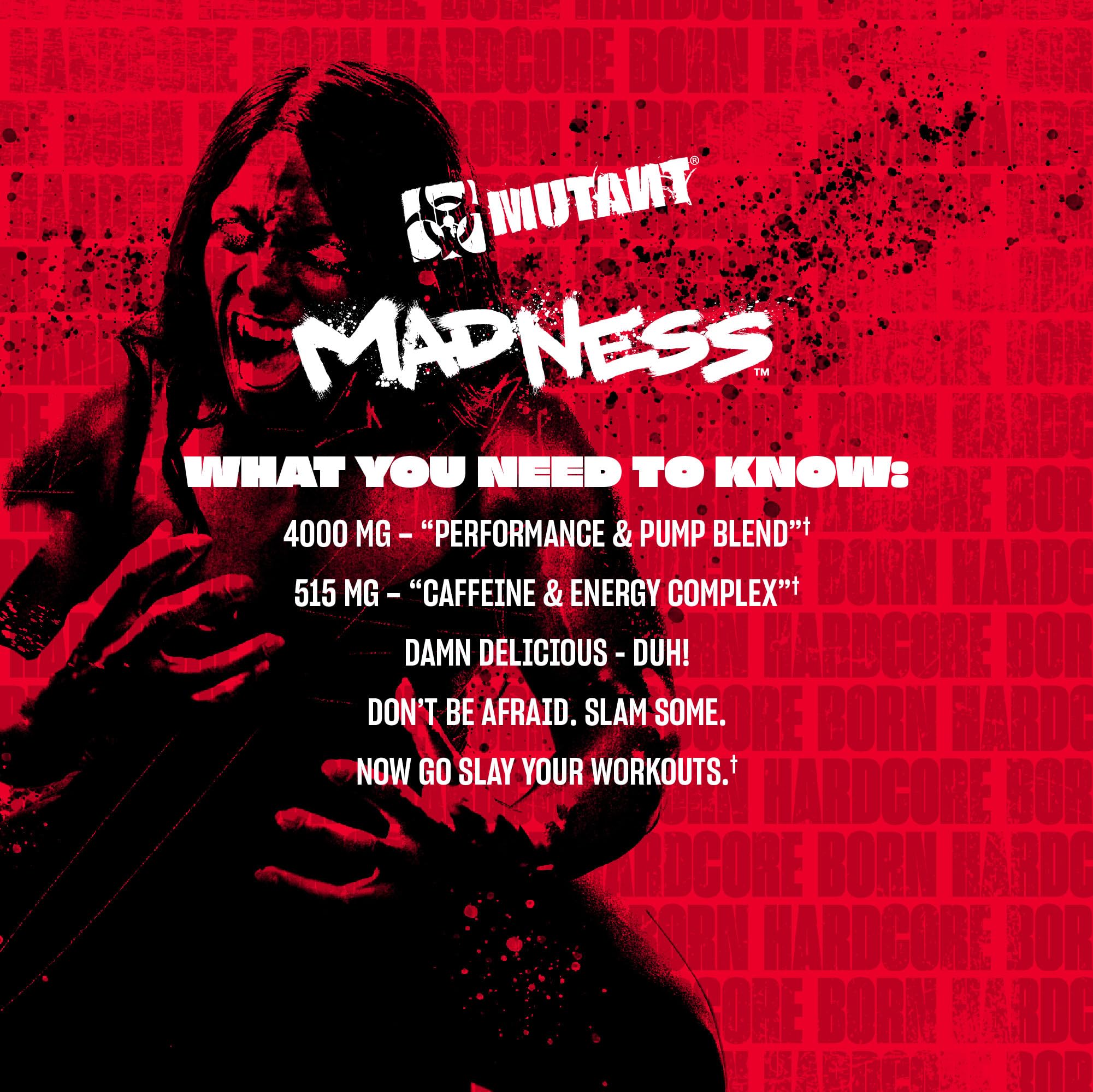 Batido de Mutant Madness preparado en vaso listo para pre entreno