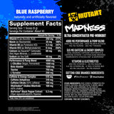 Mutant Madness etiqueta con ingredientes, marca destacando perfil de formulación