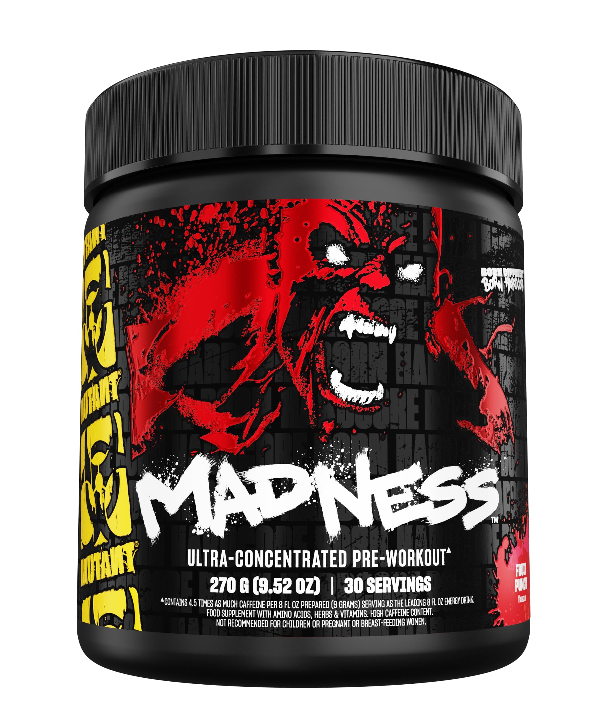 Mutant Madness frente del envase mostrando el diseño y beneficio energético