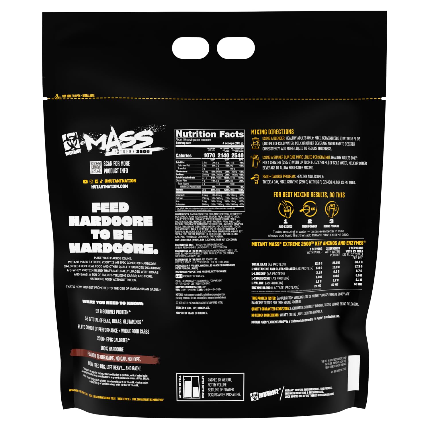 Mutant envase con trozos de chocolate para ambientación, transmite sabor triple chocolate