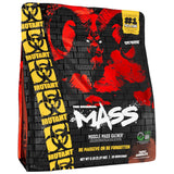 Mutant Mass envase frontal mostrando etiqueta y sabor triple chocolate, calidad visible