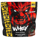 mutant Whey frontal del envase mostrando tamaño y sabor Triple Chocolate beneficioso