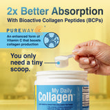 My Daily Collagen disolviéndose en vaso, mezcla homogénea para consumo inmediato