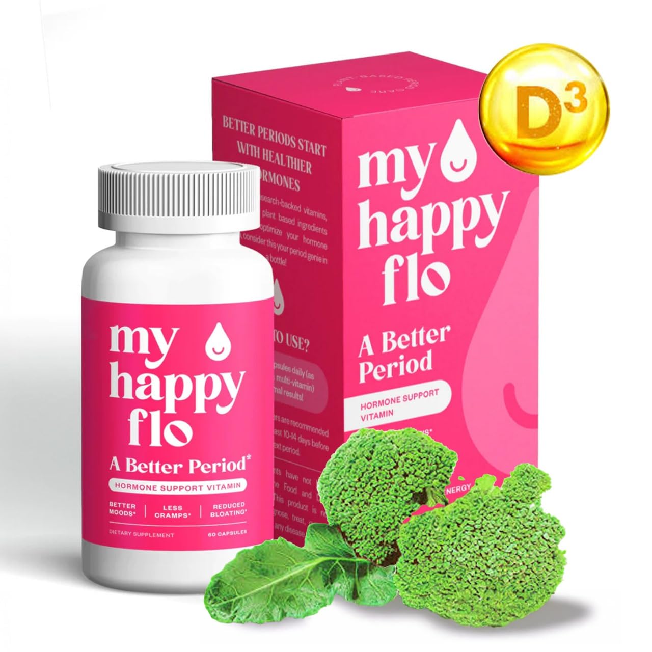 My Happy Flo frontal del envase mostrando marca y beneficios visibles
