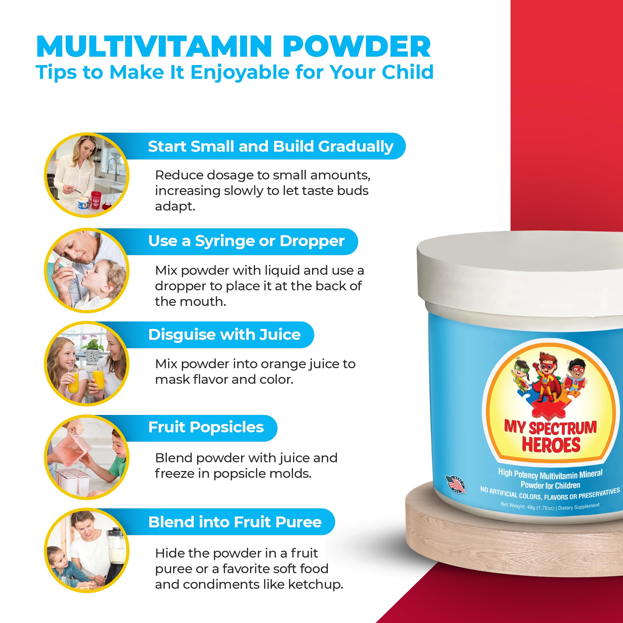 My Spectrum Heroes etiqueta nutricional en detalle mostrando ingredientes clave