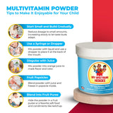 My Spectrum Heroes etiqueta nutricional en detalle mostrando ingredientes clave