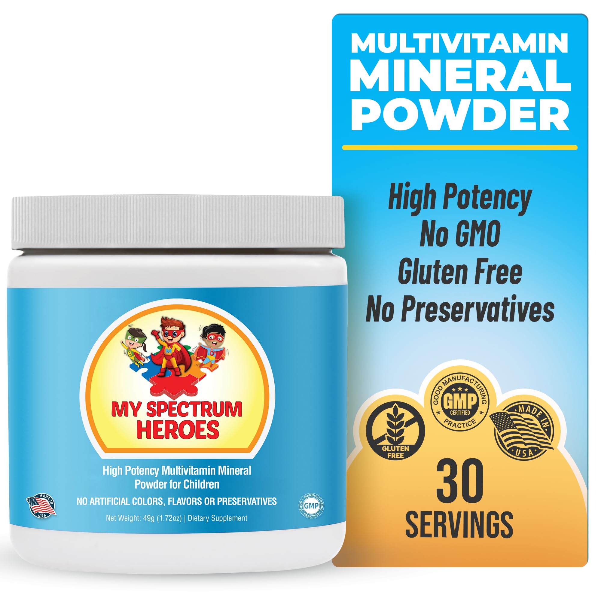 My Spectrum Heroes envase frontal mostrando la marca y beneficios claros