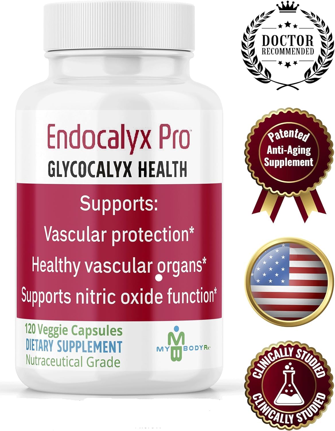 MYBODYRX close-up de cápsulas vegetales con enfoque en pureza