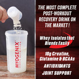 Myogenix etiqueta con ingredientes que confirma proteína y carbohidratos