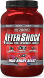 Myogenix Aftershock envase frontal mostrando sabor y tamaño para recuperación