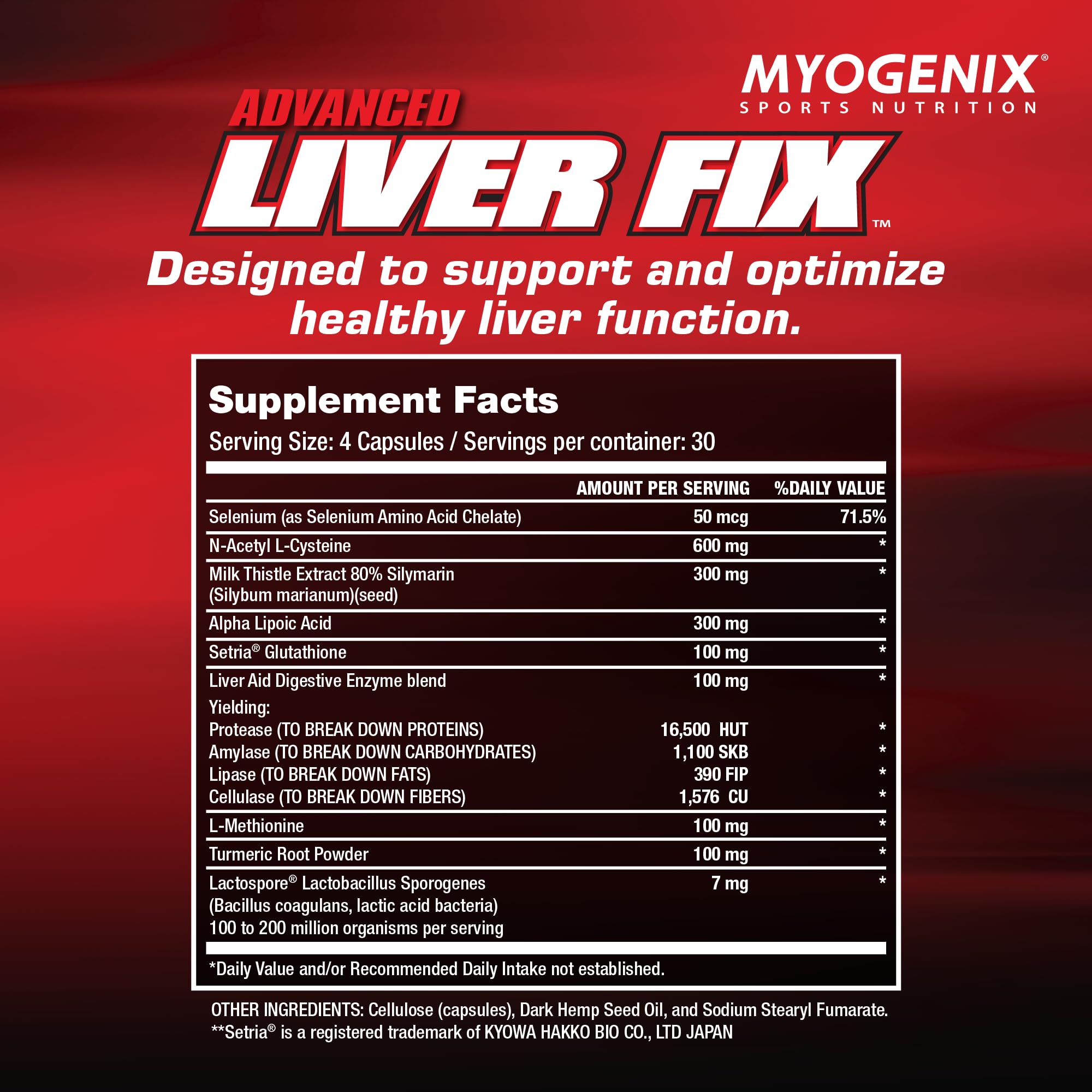 Myogenix mezcla de ingredientes en polvo ilustrando calidad y pureza