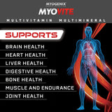 Myogenix Myovite etiqueta nutricional que destaca dosis y formas