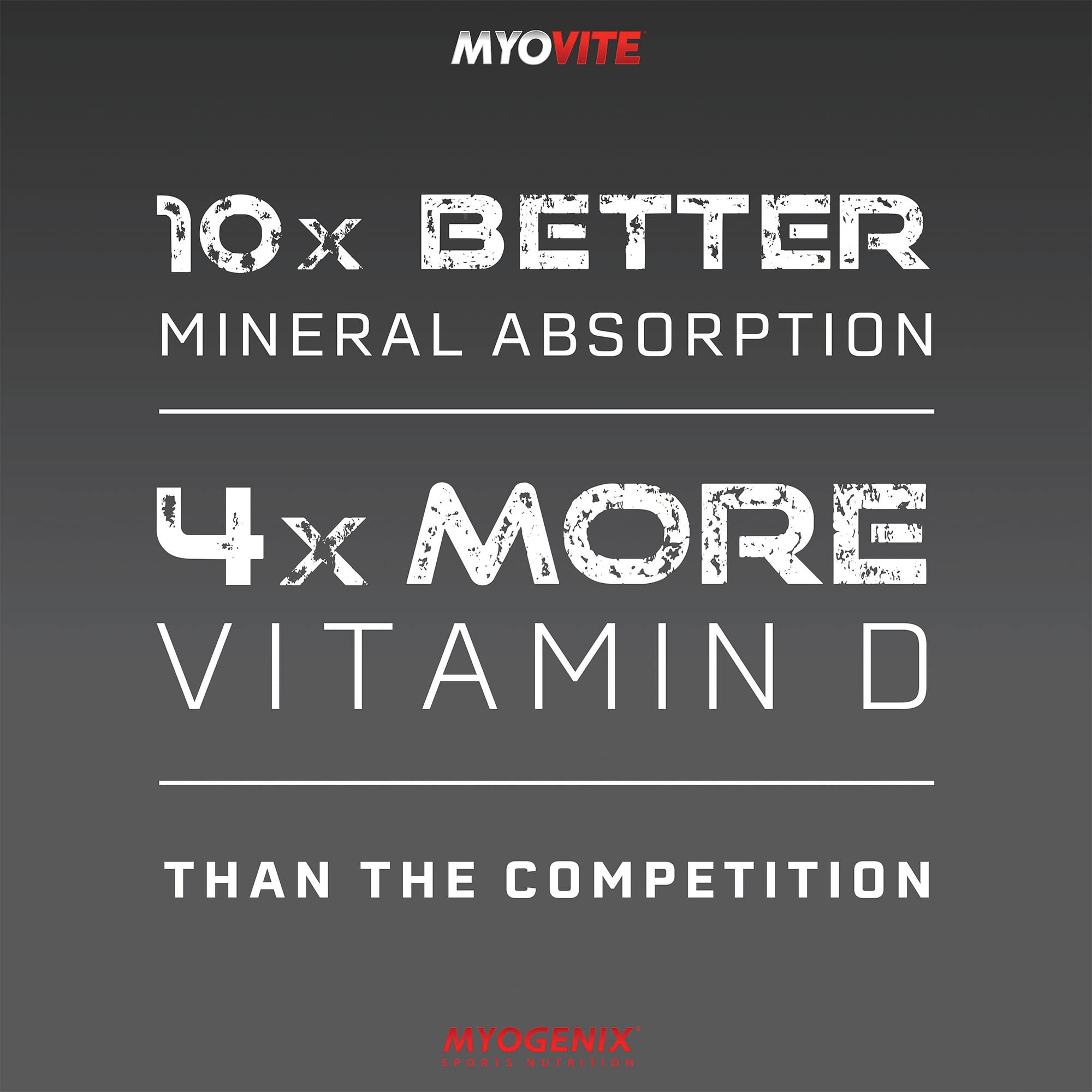 Myogenix Myovite tamaño de sobre en manos para referencia práctica