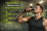 MYOTRAX batido postentreno junto a pesas, recuperación práctica