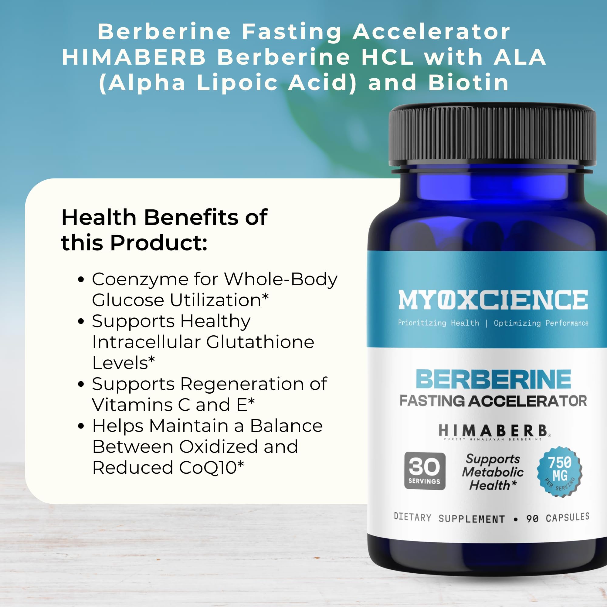MYOXCIENCE suplemento en mesa de desayuno simbolizando apoyo al ayuno