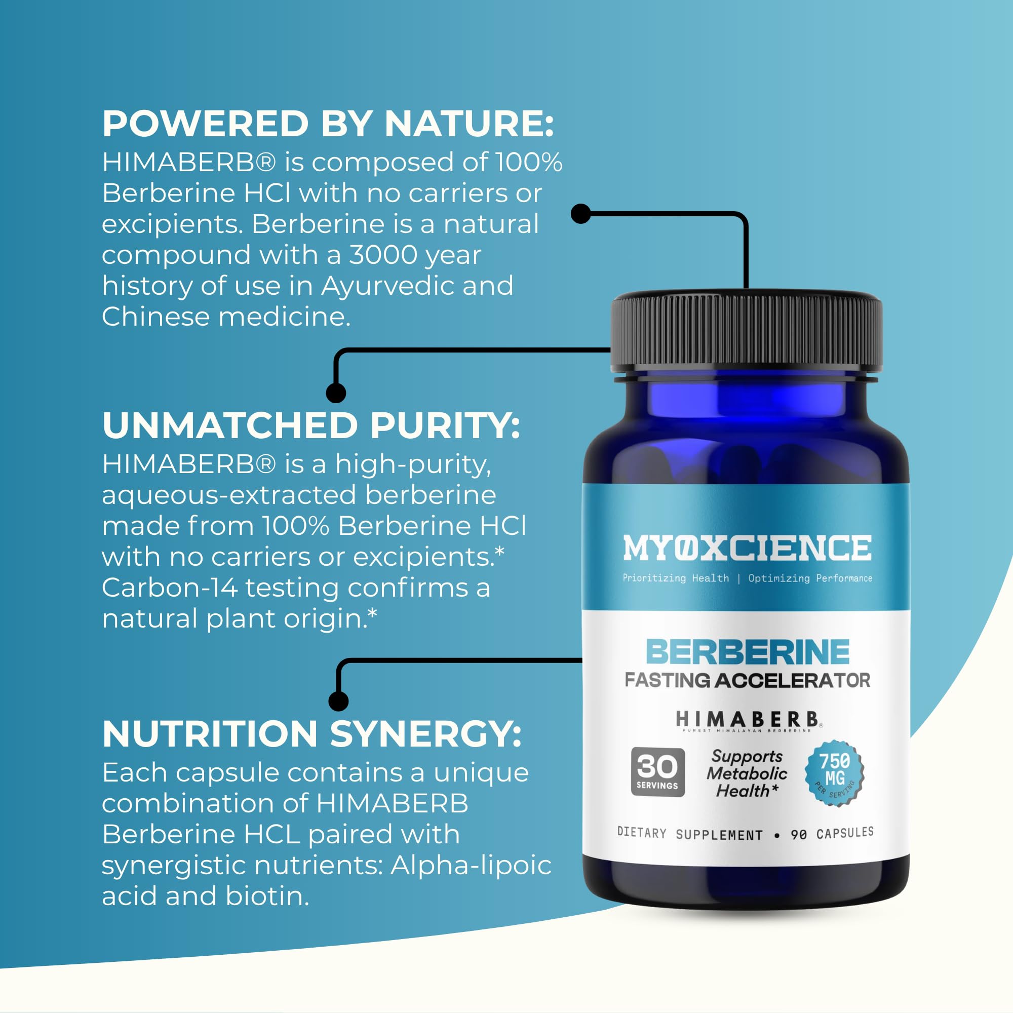 MYOXCIENCE frasco junto a regla para comparación de tamaño y conveniencia