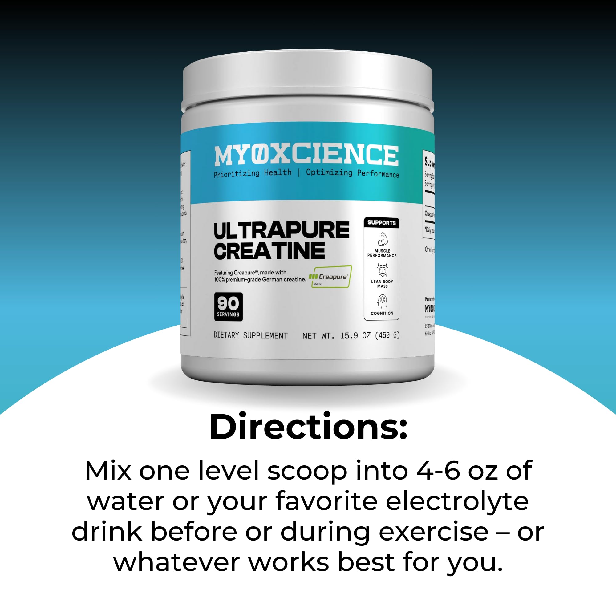 MYOXCIENCE batido con Creapure muestra versatilidad y conveniencia