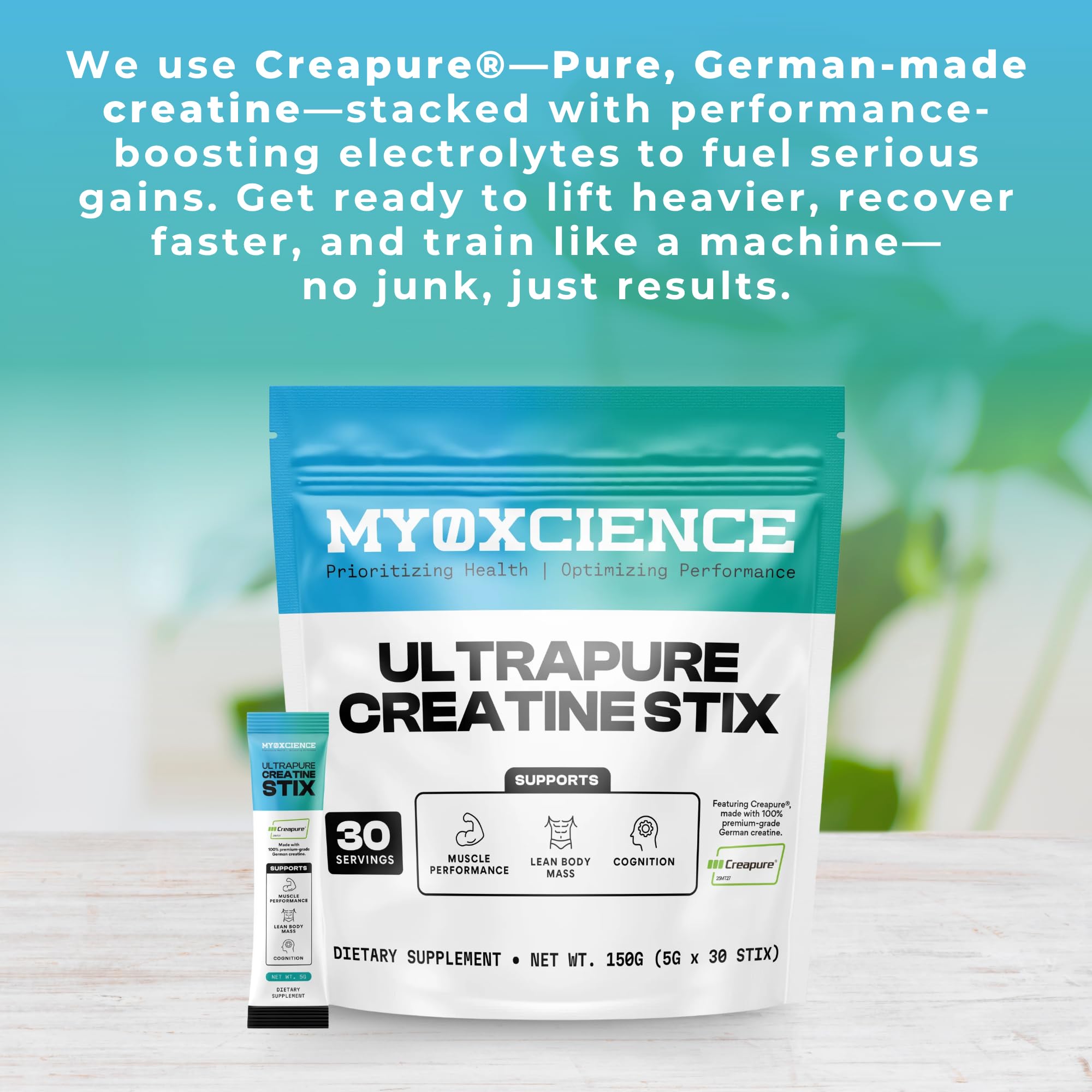 MYOXCIENCE polvo de Creapure textura fina que facilita disolución