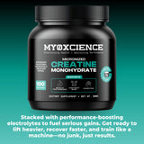 MYOXCIENCE producto en uso en gimnasio apoyando fuerza y recuperación durante series