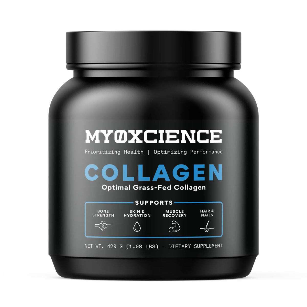 MYOXCIENCE frente del envase que muestra marca y 30 servicios, claridad y confianza