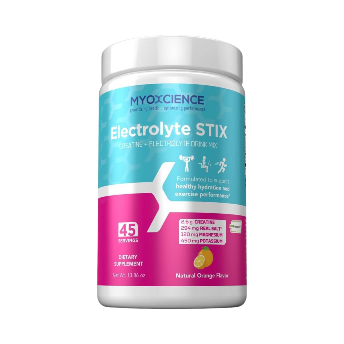 MYOXCIENCE tarro frontal que muestra la marca y beneficios de hidratación