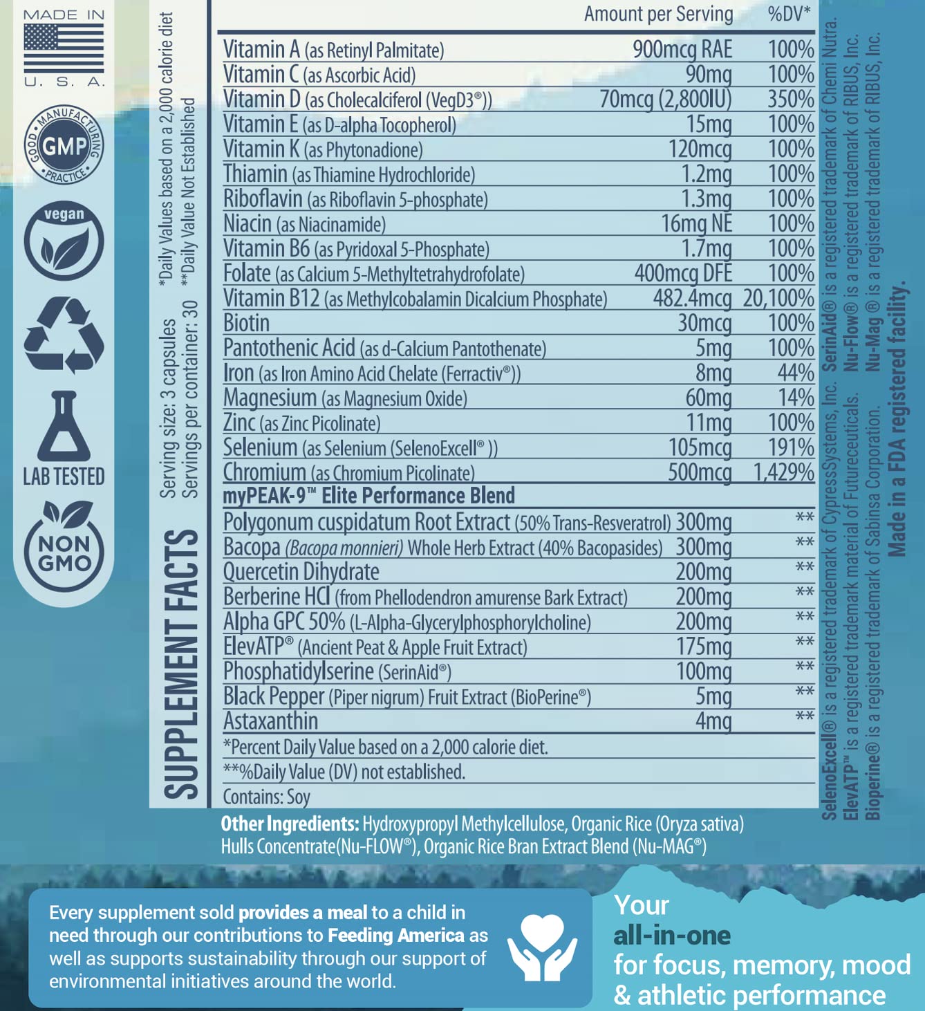 myPEAK cápsulas textura detalle, fácil de tragar y veganas