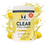 Myprotein bote frontal del Clear Whey Isolate limon, refresco proteico instantáneo