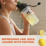 Myprotein vaso con bebida de limonada proteica, hidratación y recuperación rápida