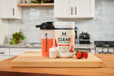 Myprotein polvo en cuchara mostrando textura fina y fácil disolución