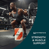Myprotein creatina cucharada medida con 5 g, ilustra control de porciones y dosificación precisa