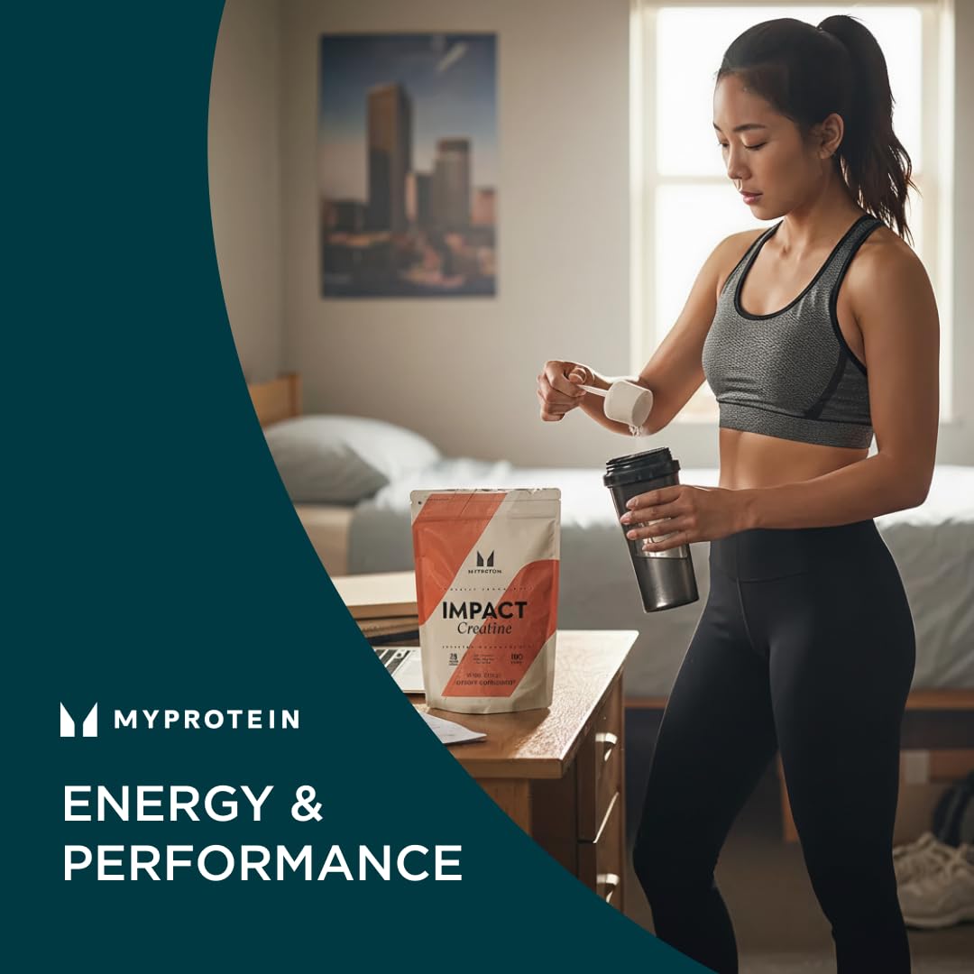 Myprotein creatina etiqueta nutricional enfocada, facilita verificación de ingredientes y pureza