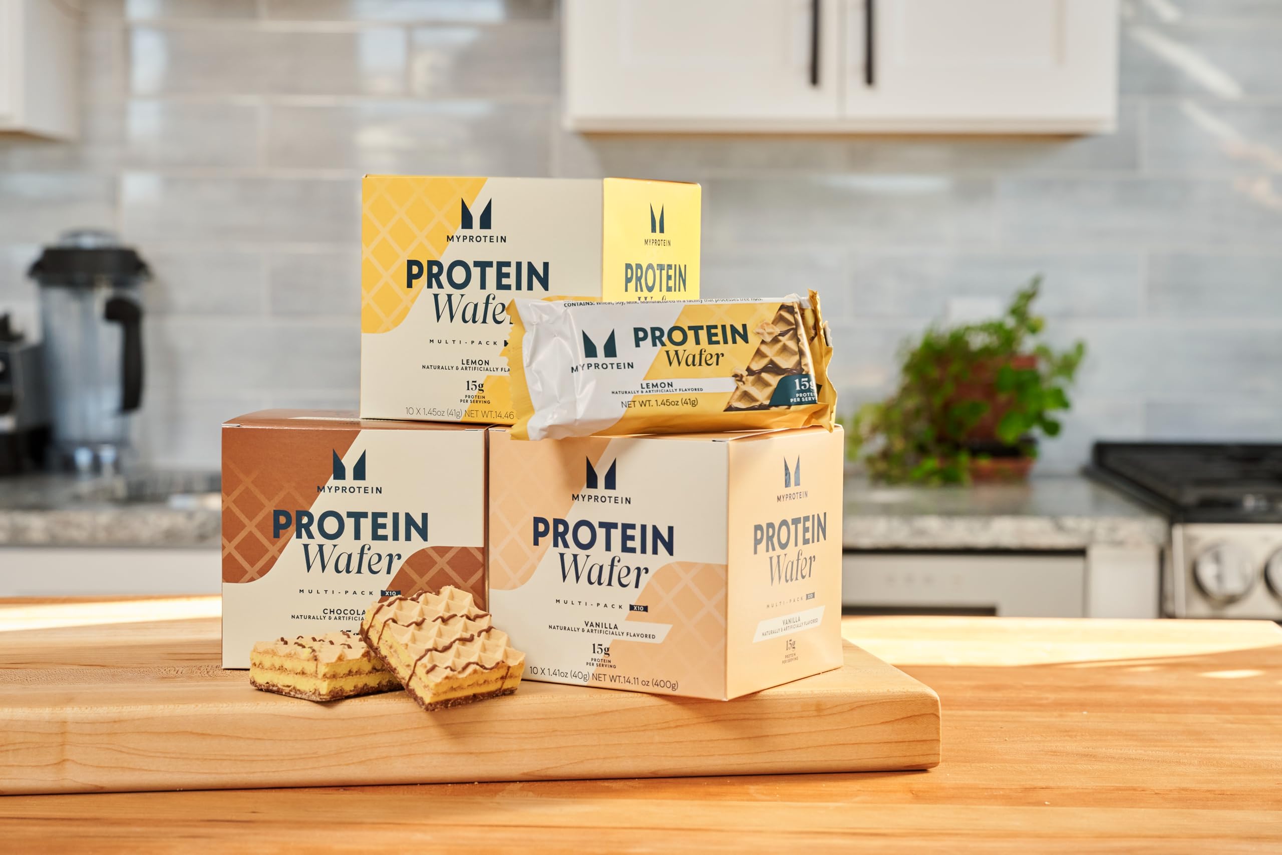 Caja Myprotein Crispy Protein Wafers con 10 unidades lista para llevar