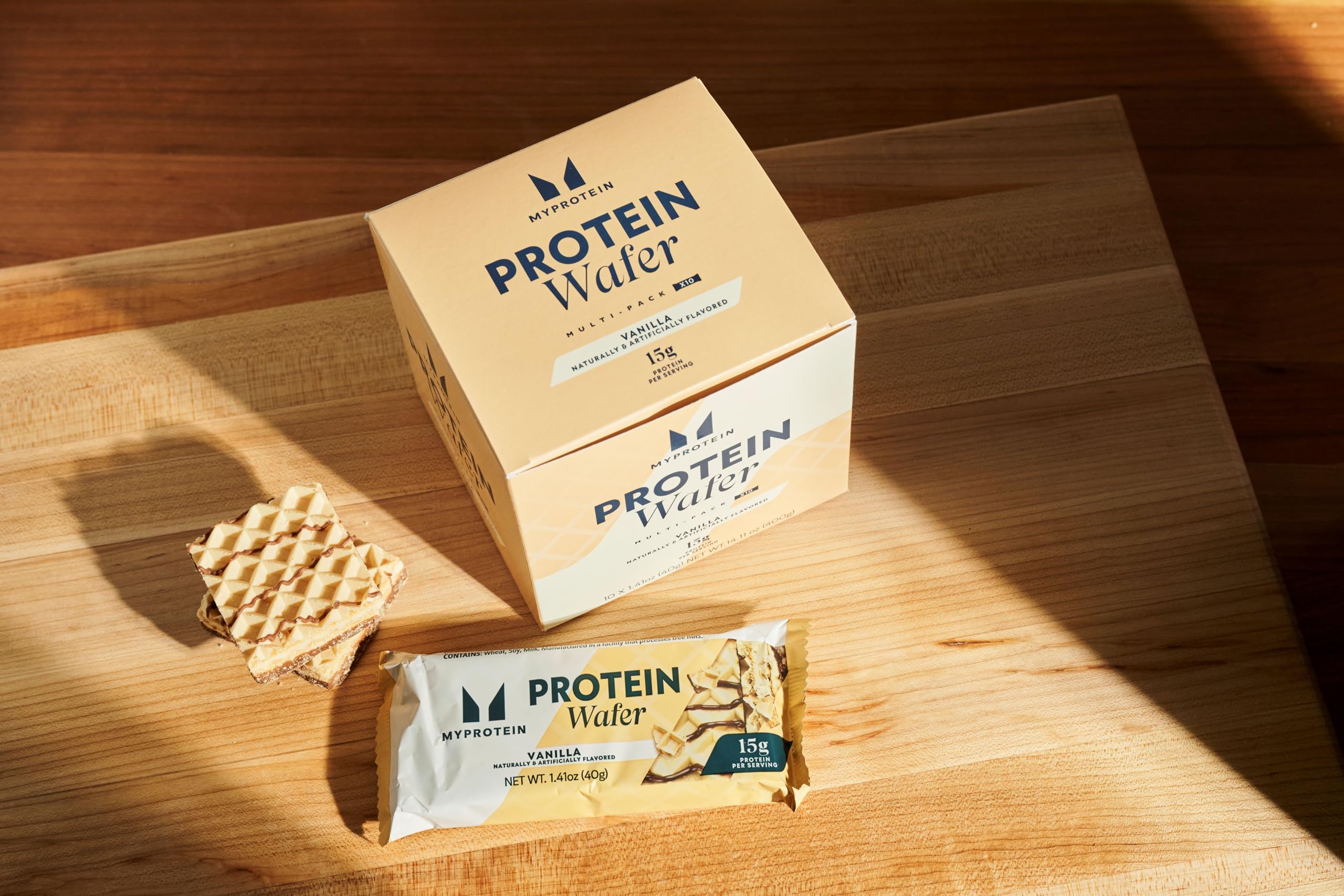 Myprotein corte que revela capas crujientes y textura ligera