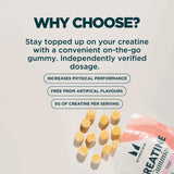 Myprotein gominola comparada con una mano para mostrar tamaño y dosificación fácil