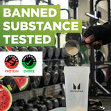 Myprotein comparación de tamaño con botella para visualizar porciones prácticas