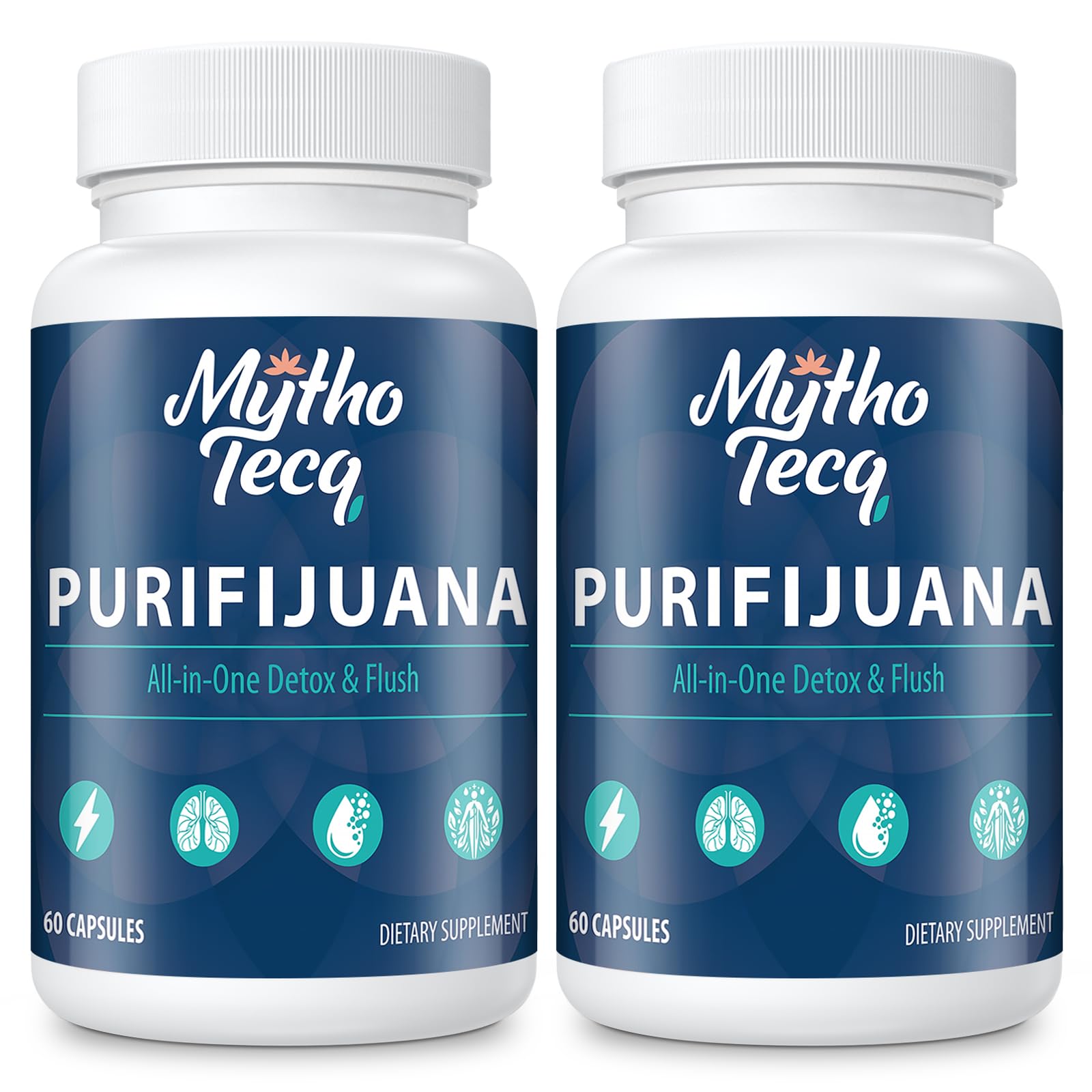 MythoTecq frasco frontal mostrando etiqueta y beneficios claros